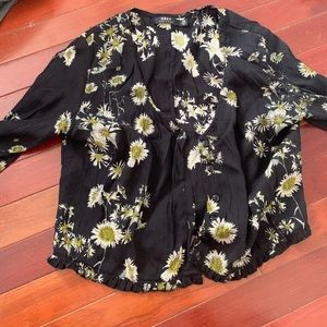 Obey crop flower shirt